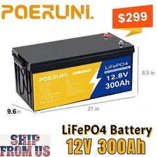 300Ah Cycle Solar 300A 5000+ LiFePO4 RV Cycles Deep for Marine Battery BMS 12V picture