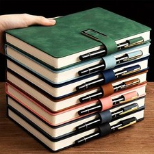 Vintage A5 Leather Notebook Soft Cover Journal Business College Writing Notepad picture