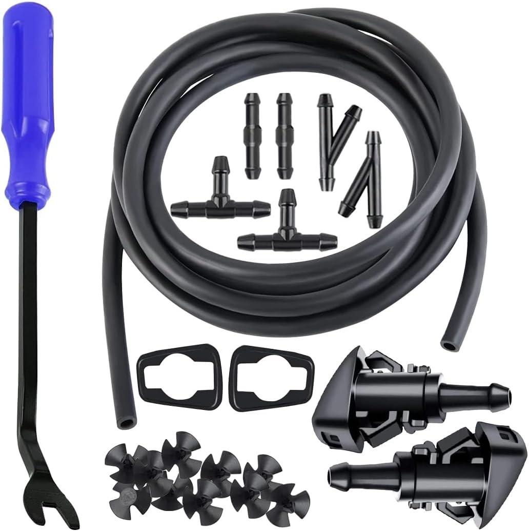 Dodge Ram Windshield Washer Nozzles Kit with Hose 2 Sprayers