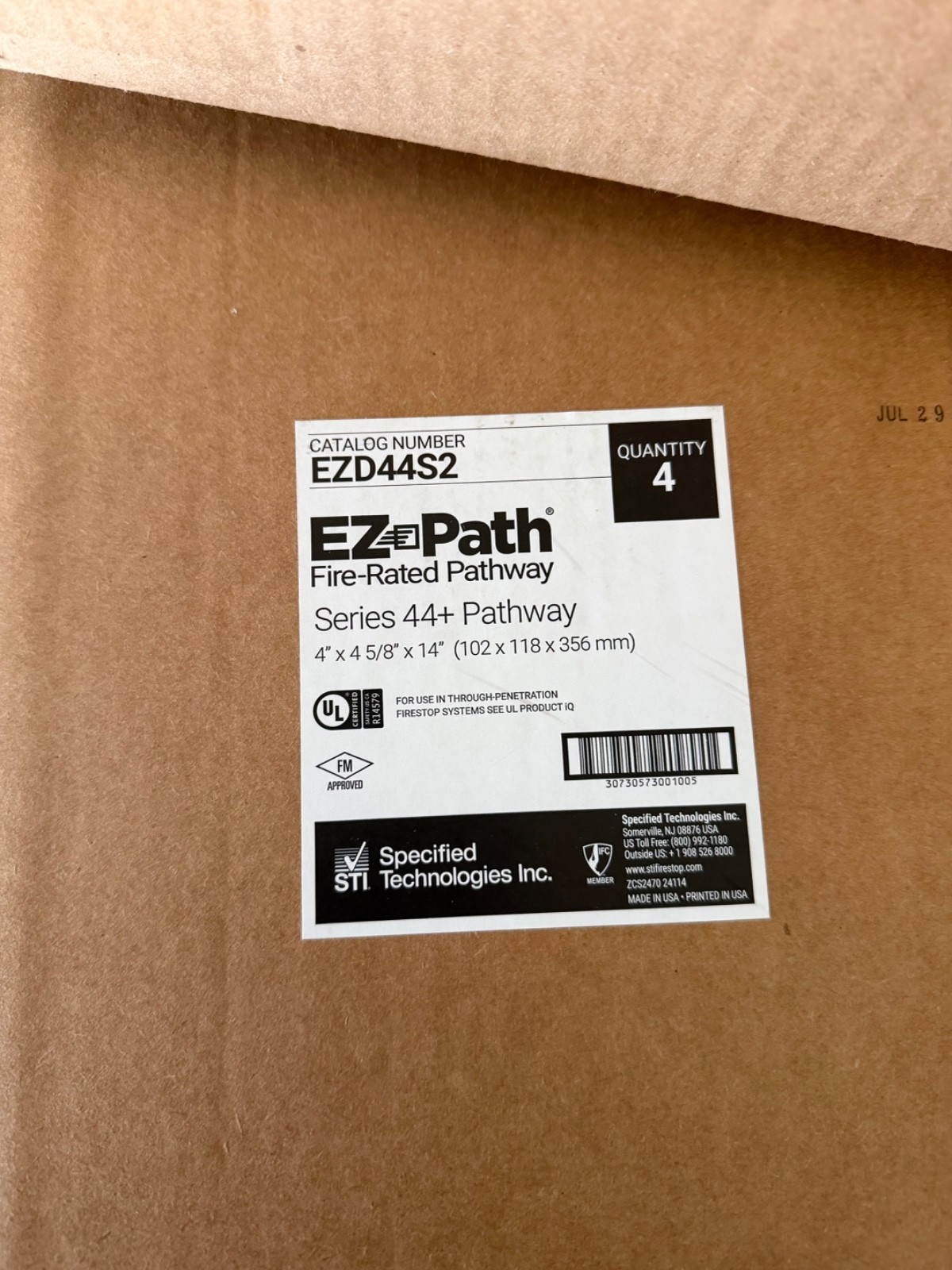 STI EZD44S2 EZ-Path Series 44+ Fire-rated Pathway - Brand New, Sealed Box
