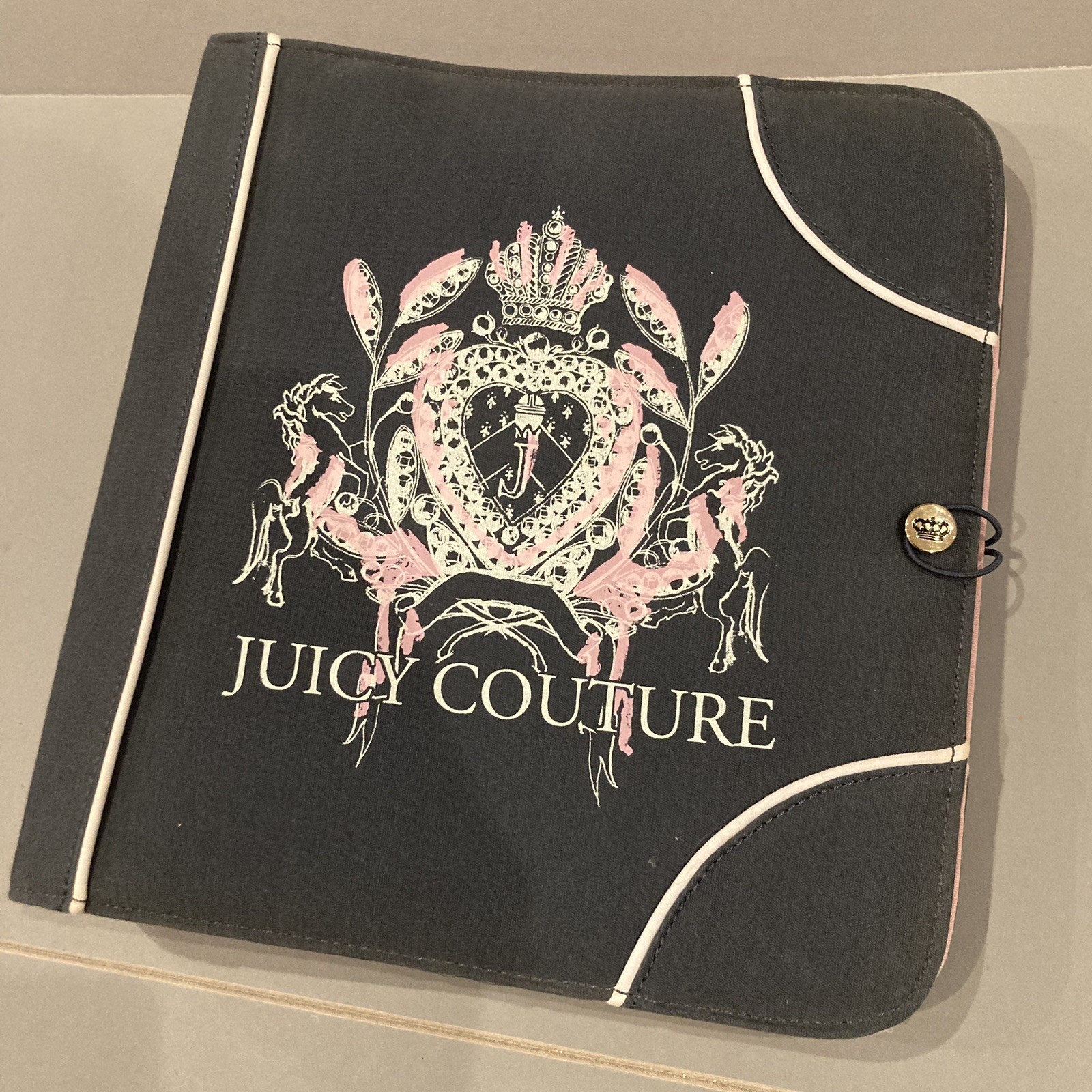 VINTAGE Y2K Juicy Couture Cloth Printed 3-Ring Binder With Paper RARE VINTAGE Y2K Juicy Couture Cloth Printed 3-Ring Binder With Paper RARE