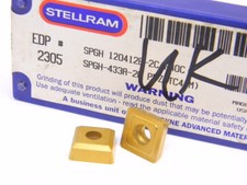 NEW SURPLUS 10pcs. STELLRAM  SPGH 433A-2C  GRADE: PFZ  CARBIDE INSERTS Tin Coat picture