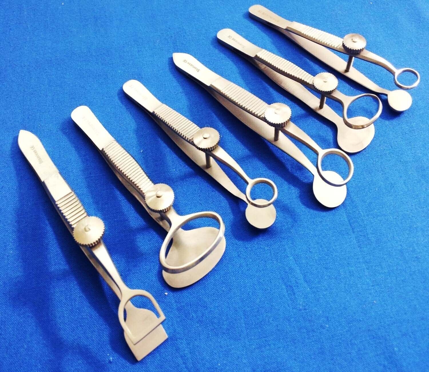 New O.R Grade Chalazion Forceps Surgical Dermal Ophthalmic 6 Pcs Instruments