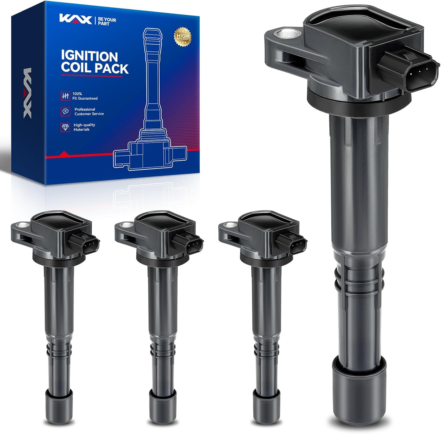 4-Pack Ignition Coils UF602 for 2008-2015 Honda Accord
