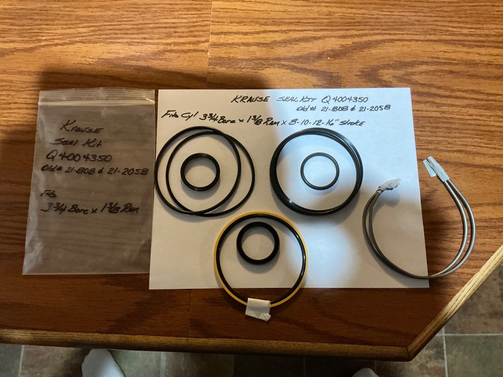 KRAUSE SEAL KIT Q4004350- Old # 21-808 & 21-2058, 3.750 Bore X 1 3/8\
