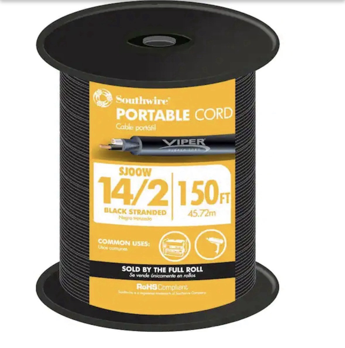 150 Ft 14/2 SJOOW Portable Cable Cord 