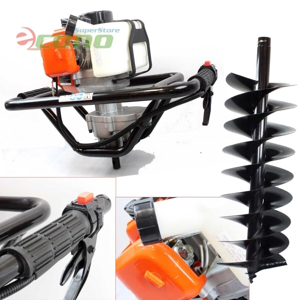 One Man 52cc Gas Power Earth Post Hole Auger Machine 10\