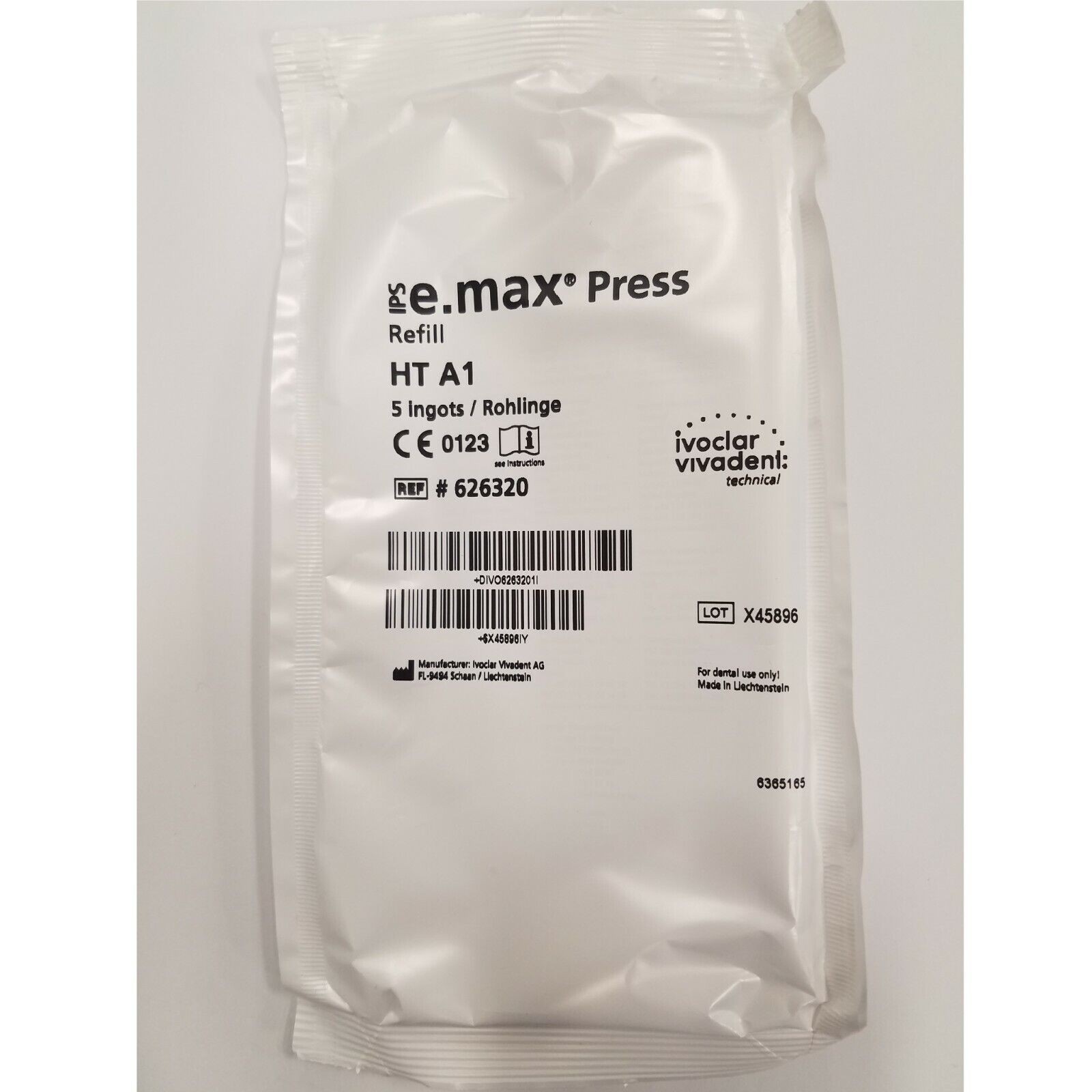 *5-Pieces* Ivoclar Vivadent IPS e.max Press Ingots HT A1 Refill 626320