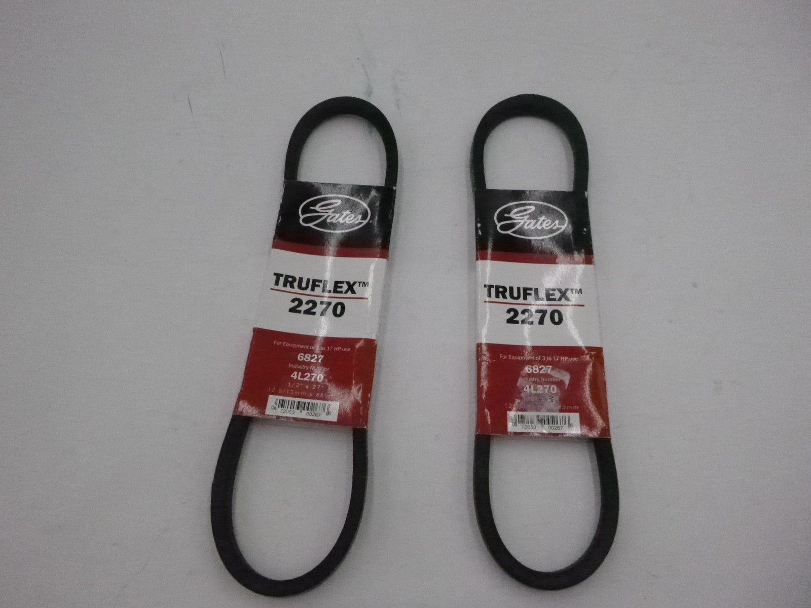 2 Pack Gates Truflex Low Horsepower V-Belts 2270 For 4-17HP Use
