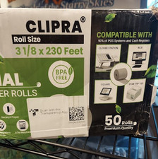 CLIPRA 3 1/8 x 230 Feet Thermal Receipt Paper Rolls, 50-Pack picture