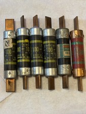 Lot of 6 Vintage Fuses CEFCO 100A Bussmann Fusetron FRN 80 NON 100 250V Tested picture
