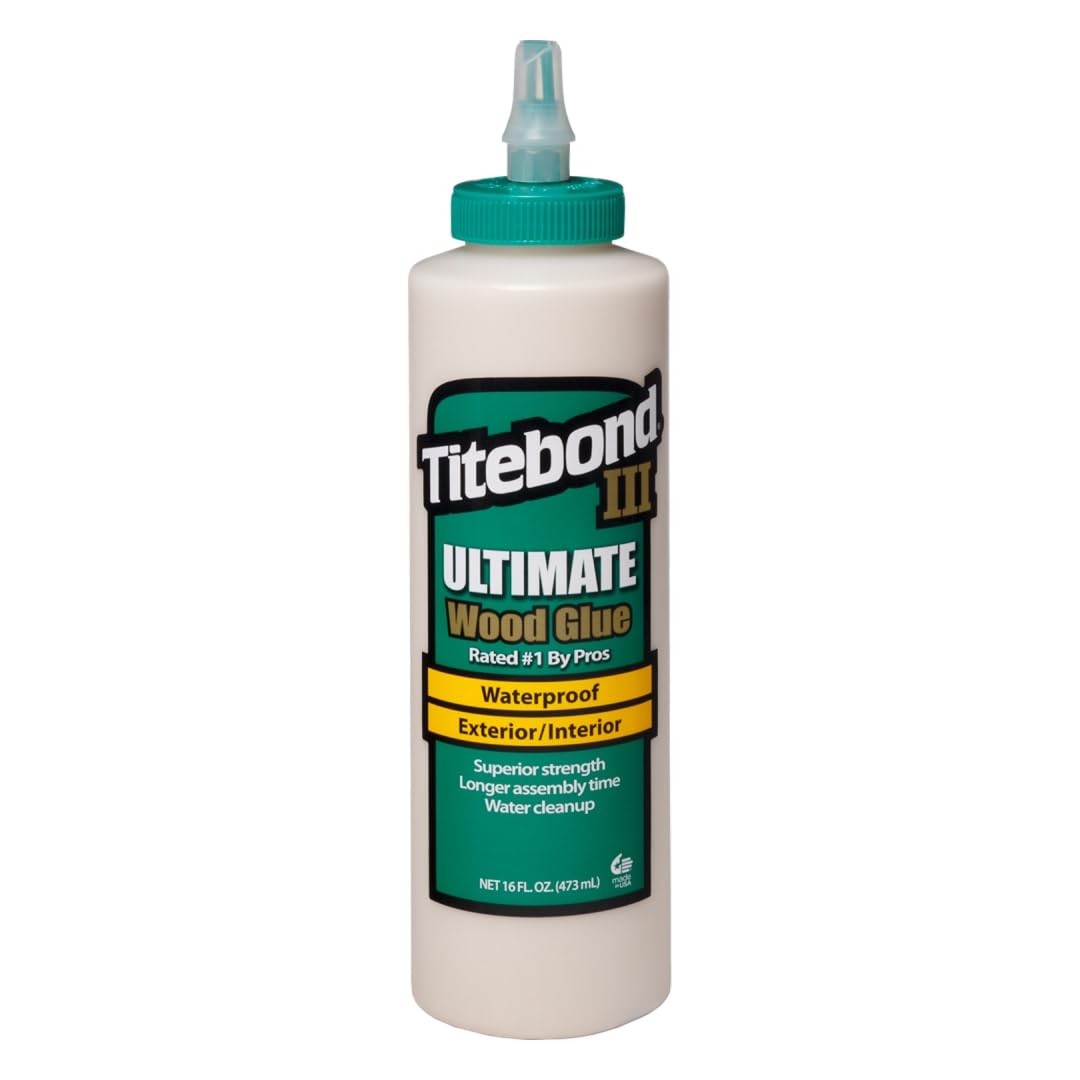 Titebond III Ultimate Wood Glue 16 oz – Waterproof, Strong Bond #1414