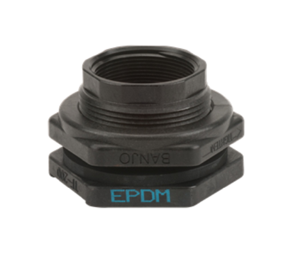 Banjo Poly Bulkhead Tank Fitting With EPDM Gasket 2\