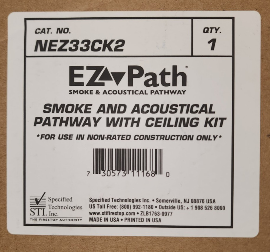 STI Firestop EZ-Path NEZ33CK2 Smoke & Acoustical Pathway w/ Ceiling Kit