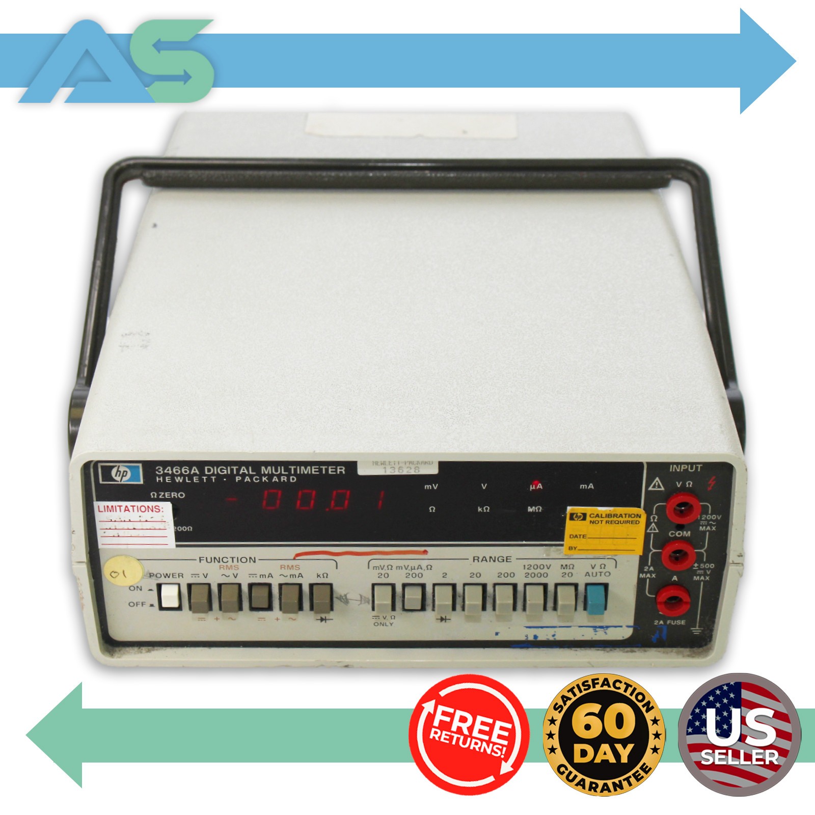 HP 3466A 4.5 Digit True RMS Digital Multimeter Benchtop Hewlett Packard 3460