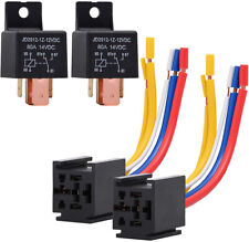 2 Pcs Car Relay w/ Socket 12V 80A AMP 5Pin SPDT Car Starter Relays US Shipping picture