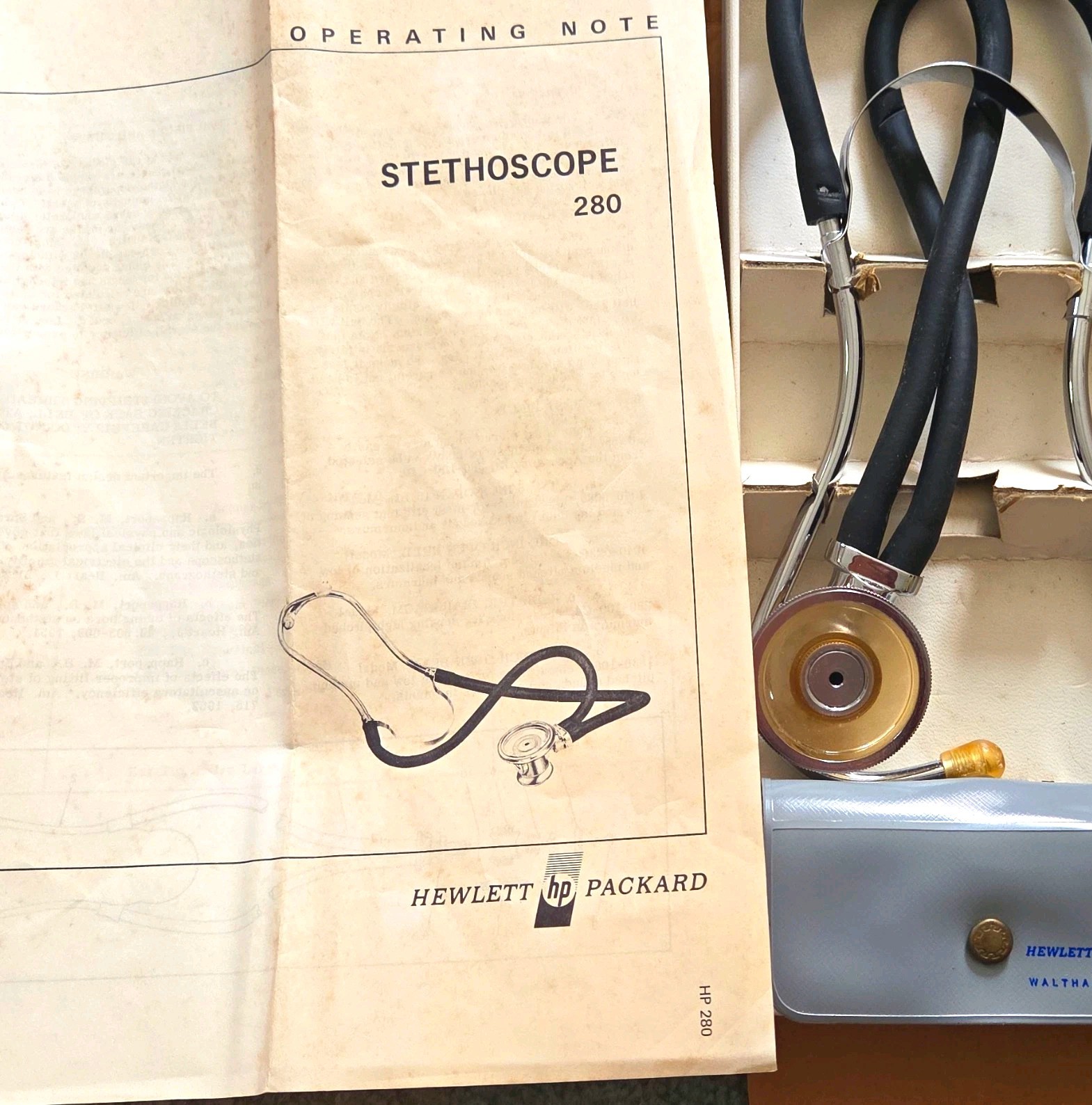 The Original vintage Hewlett Packard 280 Stethoscope Single Head Diaphragm 