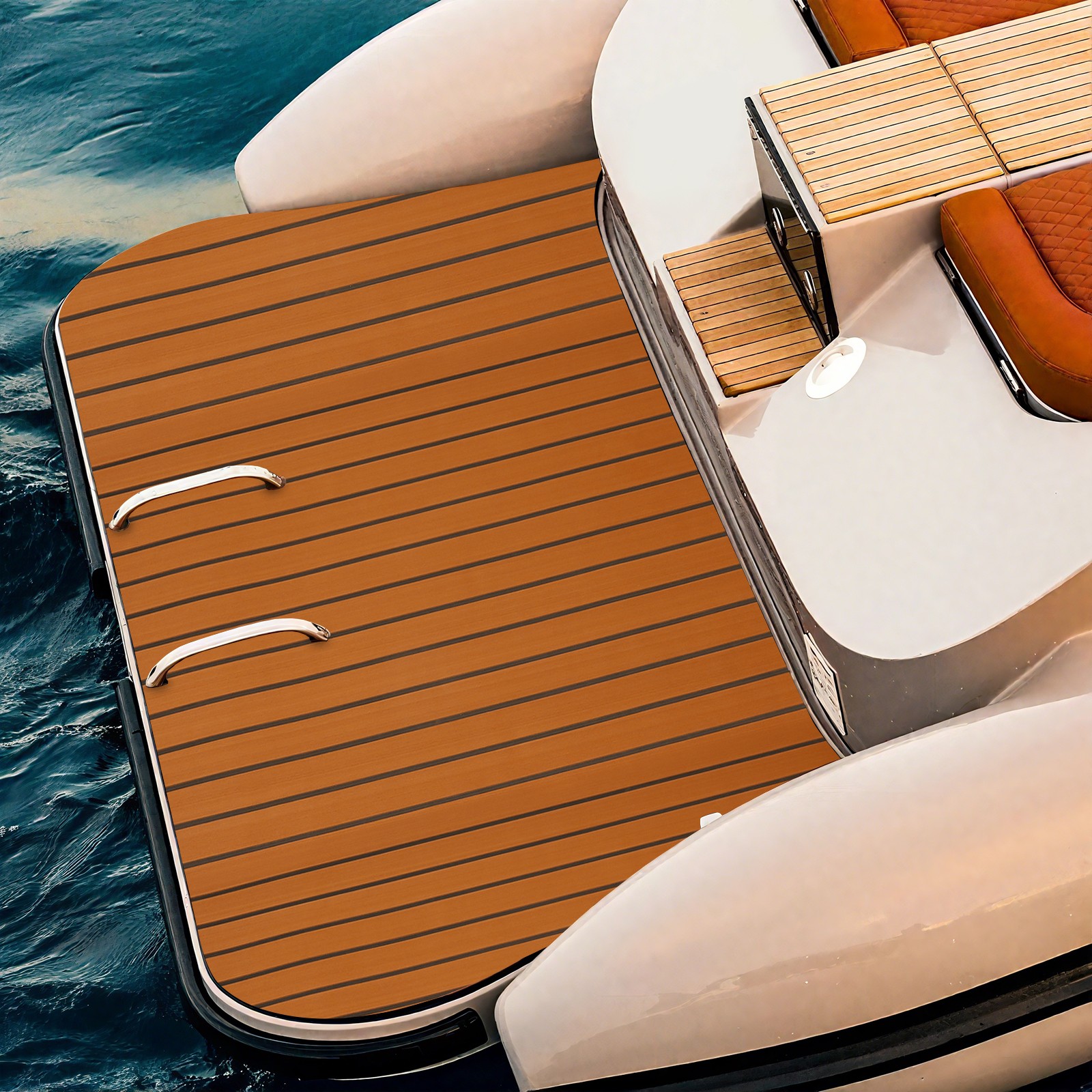 Deluxe Marine Yacht Flooring Faux Teak EVA Foam Boat Decking Sheet Mat 106''X35