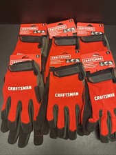 6 Pairs Craftsman Grip Touch Mechanic Gloves Size LARGE - Red BRAND NEW picture