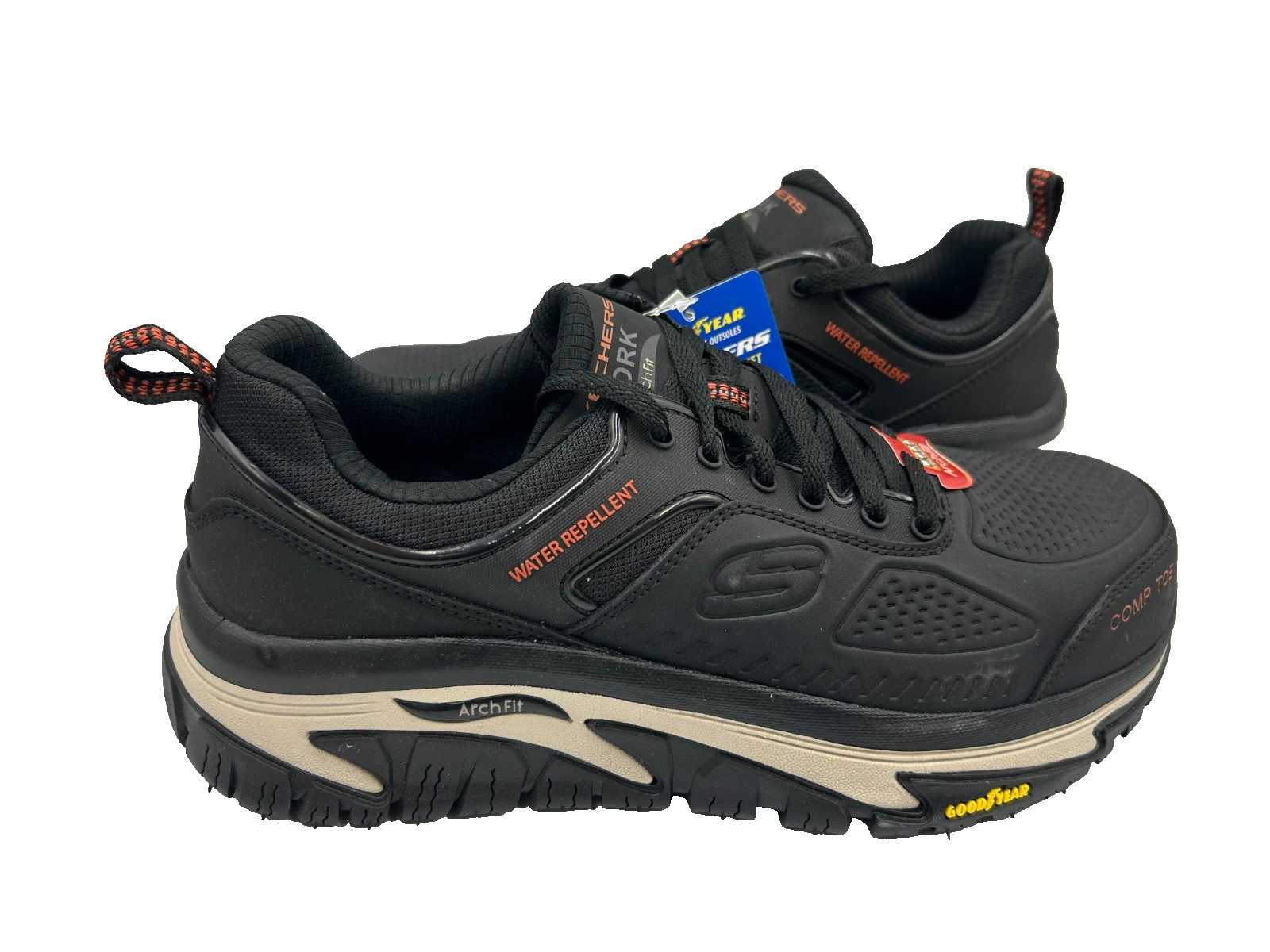 Skechers Men's Arch Fit Road Walker Lace Up Work Shoes Black Size:10 147Q