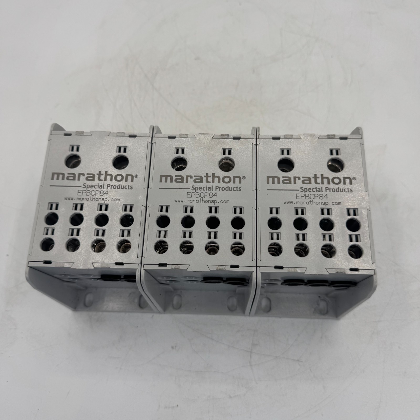 LOT OF 3 - MARATHON EPBCP84 POWER DISTRIBUTION BLOCK 760A, 1000V AC/DC CU9