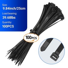 100x BLACK CABLE ZIP TIES Heavy Duty UV Resistant UL 6'' 8'' 10'' 12'' 14'' picture