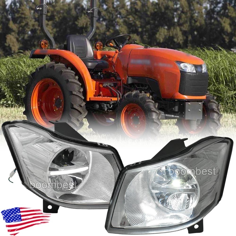 LH+RH LED Headlight For Kubota Tractor L2501 L3301 L3200 L3608 L3800 L3901 L4600
