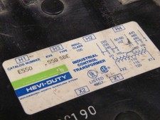 NEW GENERAL SIGNAL HEVI-DUTY E550 .550 SBE INDUSTRIAL CONTROL TRANSFORMER picture