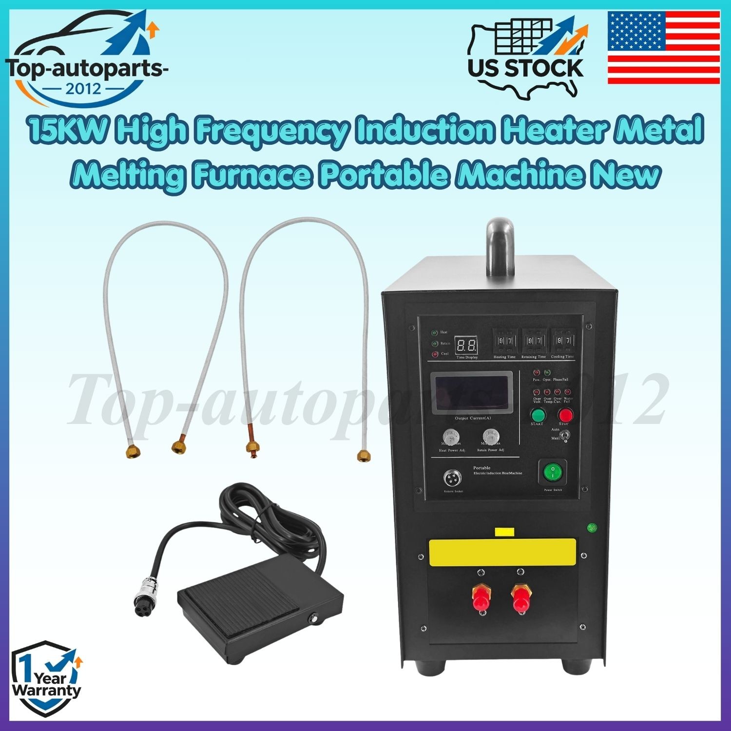 15KW High Frequency Induction Heater Metal Melting Furnace Portable Machine New 15KW High Frequency Induction Heater Metal Melting Furnace Portable Machine New