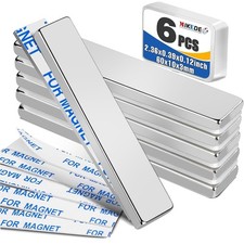 Strong Magnet Strips Heavy Duty - Rare Earth Magnets with Adhesive - Pack of 6 picture