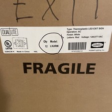 DUAL LITE Thermoplastic Led Exit Sign White With Red Letters 120/277VAC Qty-12 picture