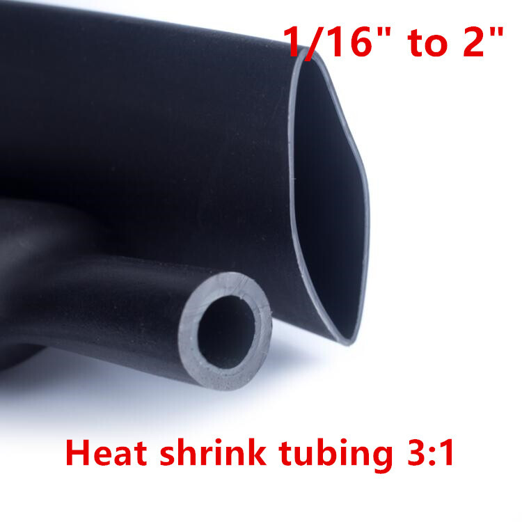 Black Heat Shrink Tubing Tube Dual Wall 3:1 Marine Adhesive Glue Lined 