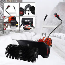 52cc GAS POWER HAND HELD SWEEPER BROOM DRIVEWAY TURF GRASS SNOW CLEAN 2-STROKE picture