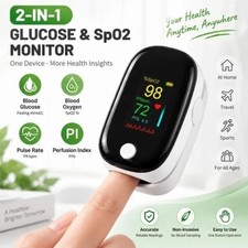 2-In-1 Fingertip Blood Glucose And Oxygen Monitor Spo2 Glucose Meter Pulse Rate picture