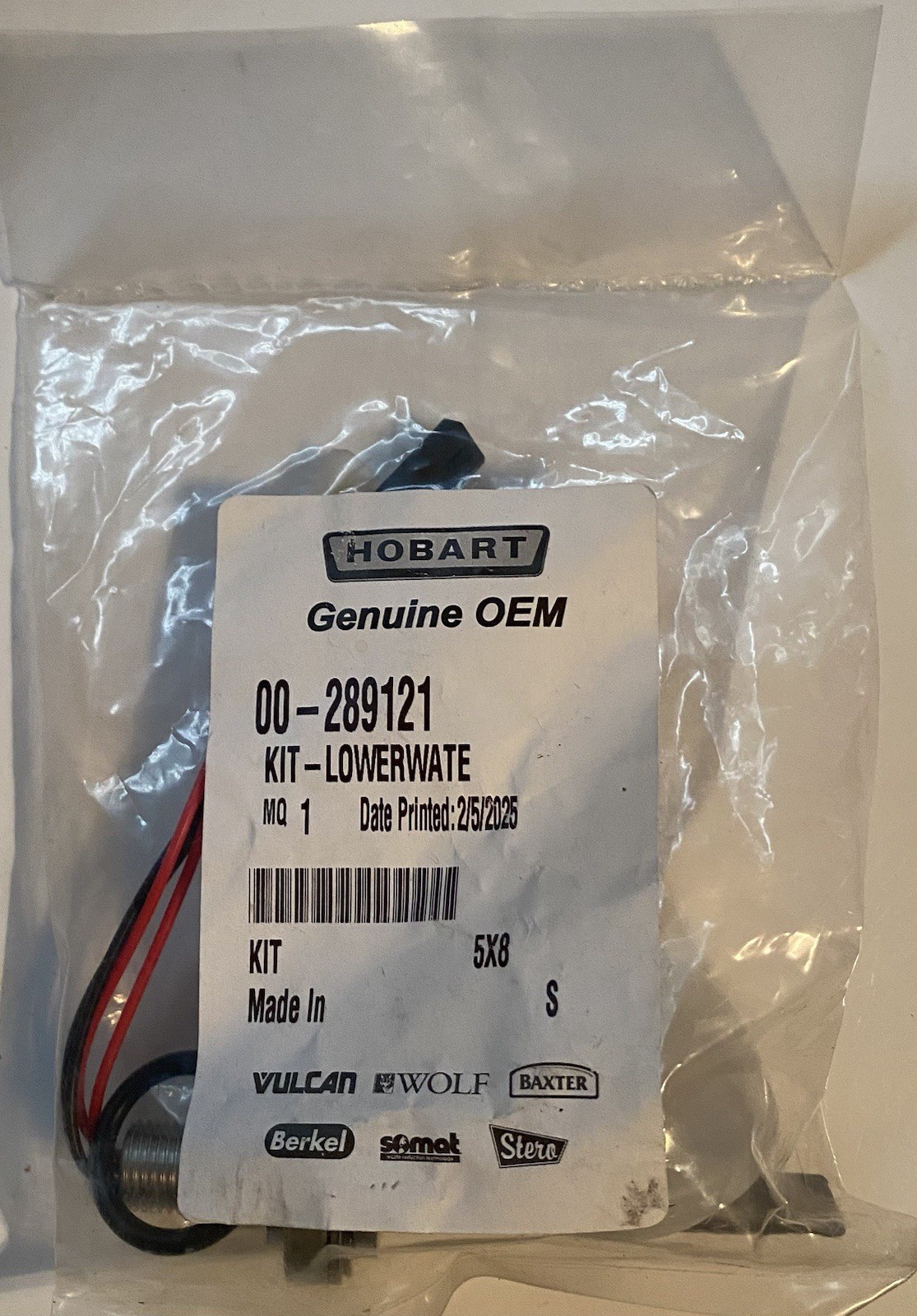 HOBART OEM 00-289121 KIT LOW WATER PROBE AND FLOAT 4 WIRE 00-936547-00002 STERO