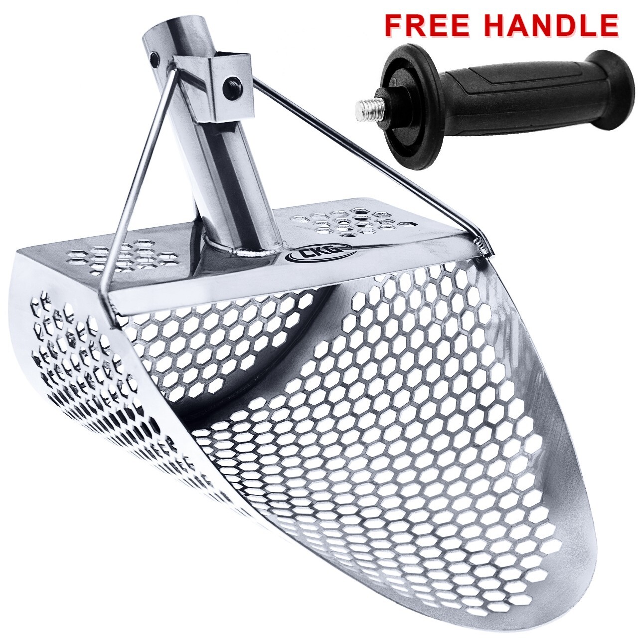 CKG Beach Sand Scoop Metal Detector Shovel Stainless Steel Treasure Hunting Tool
