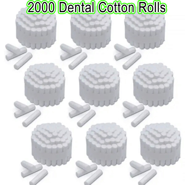 2000x Dental Cotton Rolls Premium Quality Size #2 Medium Nonsterile, 3/8