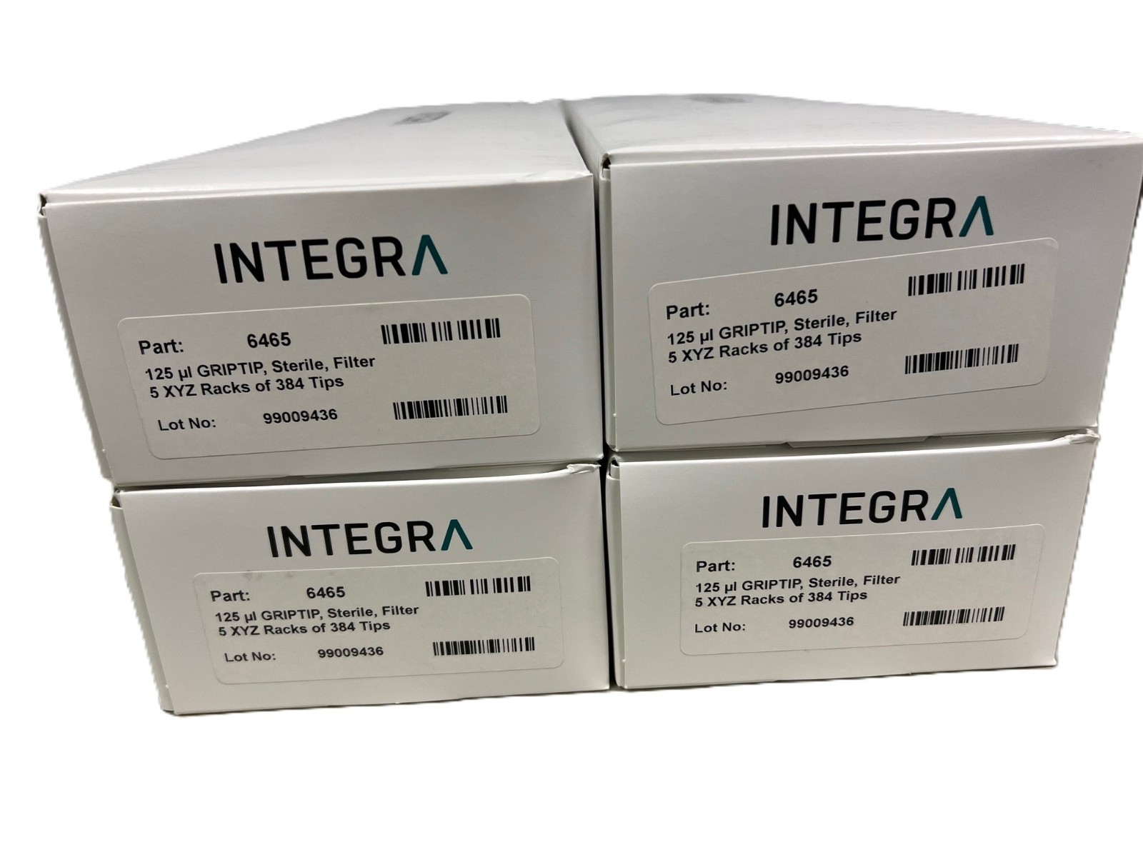 Integra 6465 (4Pack) 125uL Sterl, Filt 5 XYZ Rack of 384 Tips VIAFLO-FREE SHIP