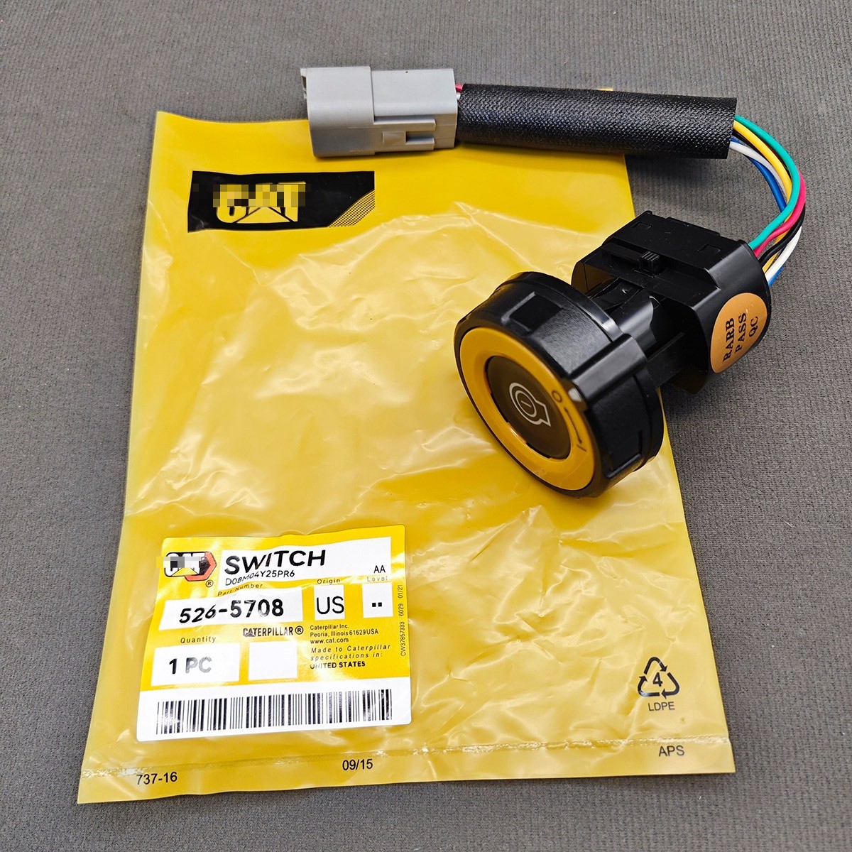 Push and Rotate Ignition Start Switch Button 526-5708 For Cat Caterpillar  32V