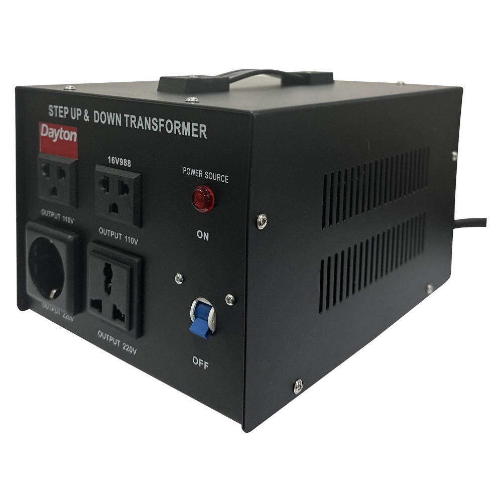 DAYTON 16V988 Step Up/Down Voltage Converter, 3kVA 16V988