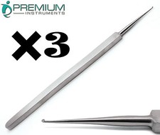 3 Pcs ENT Meyhoefer Chalazion Ear Curettes # -1 Cupped End 0.5mm New Instruments picture