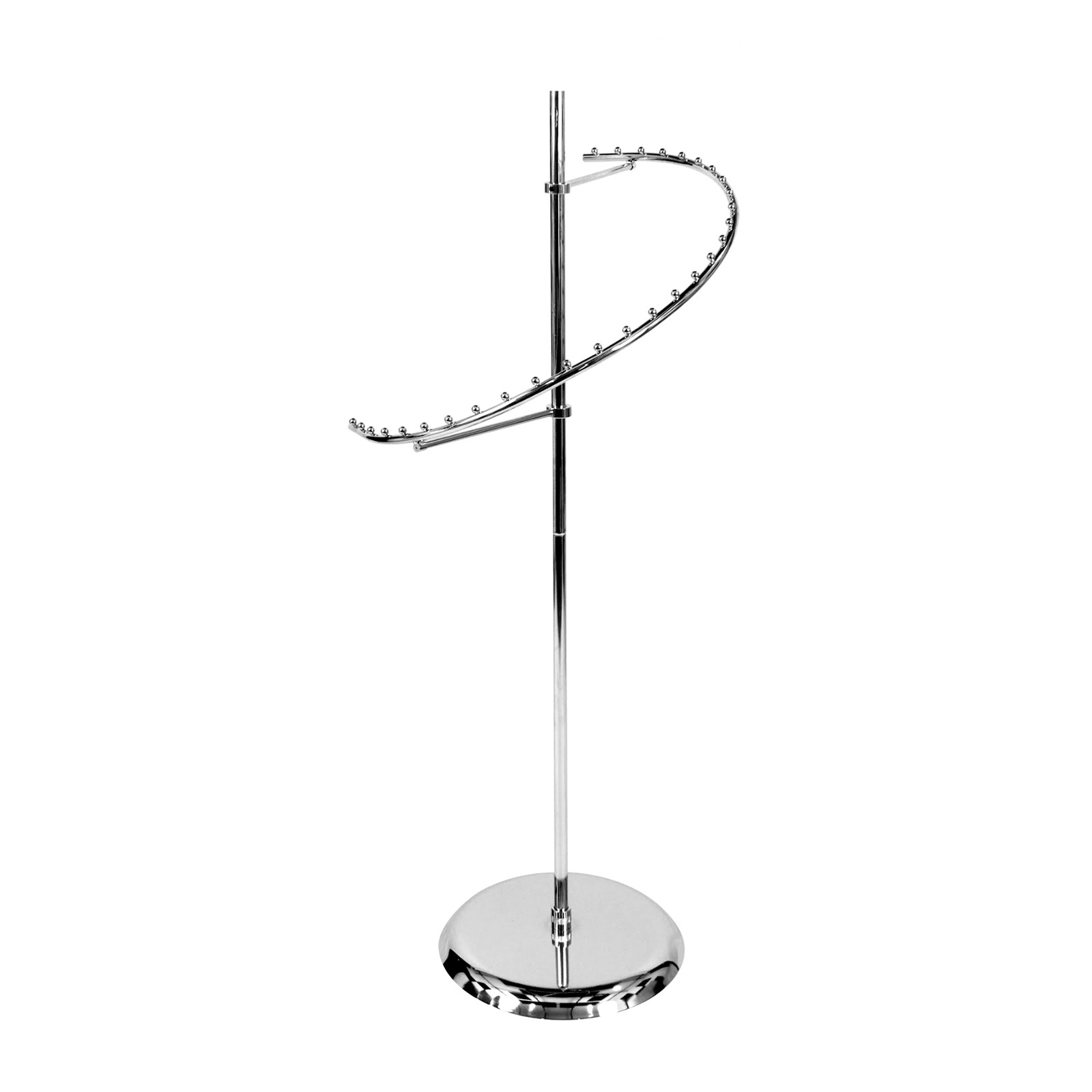 SSWBasics Sleek Chrome Spiral Clothing Rack - 29 Ball Retail Clothing Display