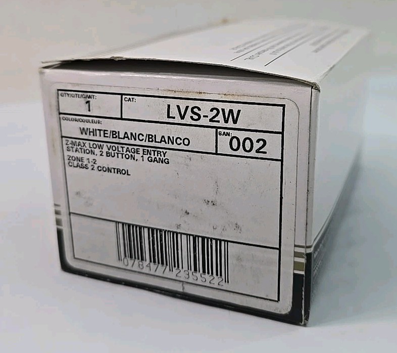 Leviton  LVS-2W Low-Voltage Pushbutton Station 1-Gang 2 Button-On/Off White