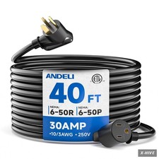 Cable 220 1 ANDELI 30Amp 40ft Welder Extension Cord 10 AWG ETL Listed 250V NEMA picture