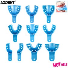 12Pcs Dental Impression Trays Perforated Plastic Denture trays Upper/Lower L/M/S picture