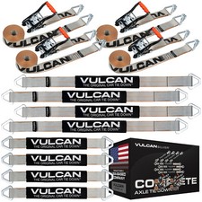 VULCAN Silver Series Axle Strap Tie Down Kit - Wire Hook Ratchet Straps picture