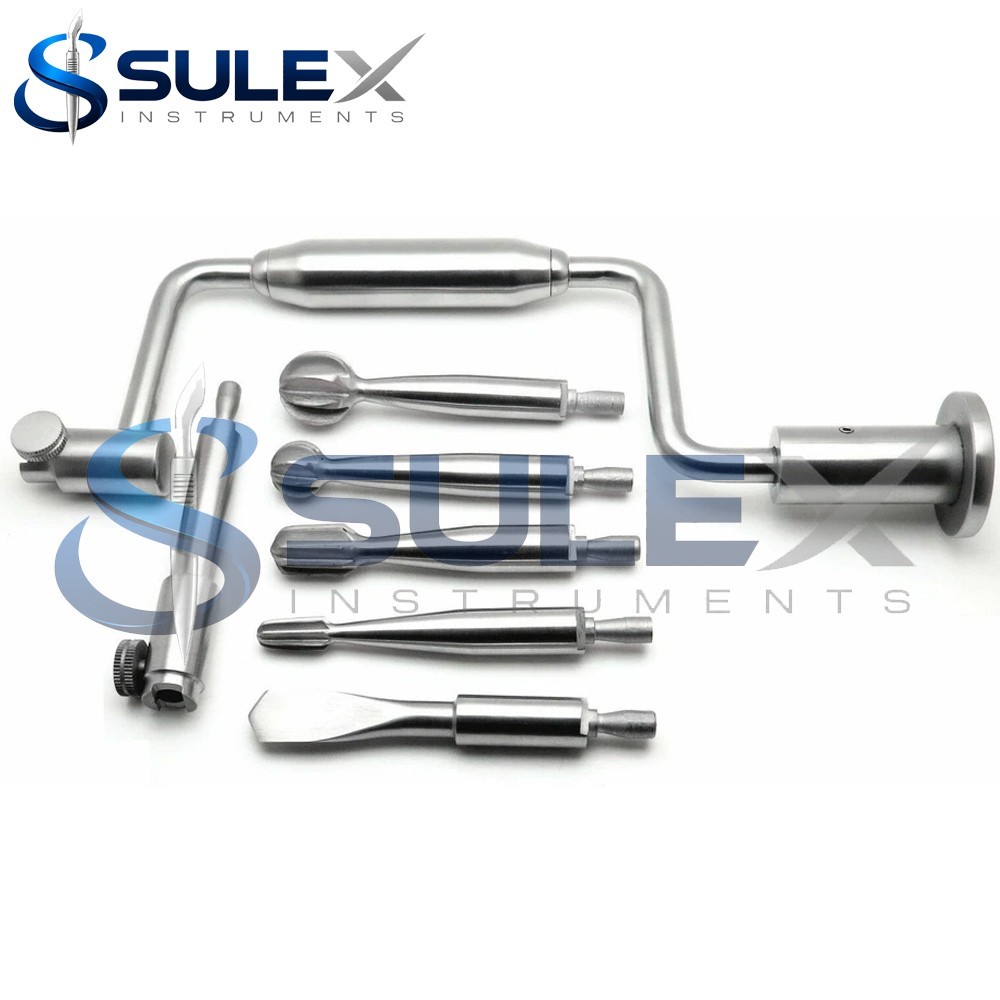 7 Pcs Hudson Brace Hand Drill New Surgical Orthopedic Instruments Set