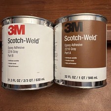 3M Scotch-Weld 20356 Epoxy Adhesive 2216 Part B/A, Gray, 1 quart Kit Retail $400 picture