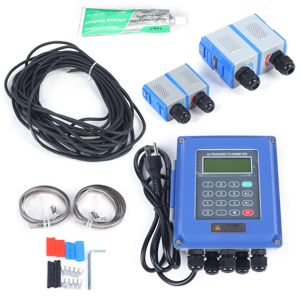 TUF-2000B Wall Mounted Digital Liquid Flowmeter+TM-1&TS-2W Ultrasonic Flow Meter