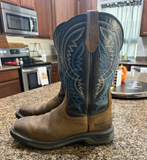 Ariat Work Leather Pull-On Boots EH Safety Rated Men's 9.5 Wide (E/W) picture